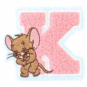 【9月入荷予定】 トムとジェリーモコモコイニシャル刺繍ステッカー　JR／K