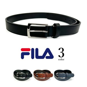 【全3色】FILA フィラ ロゴ型押し レザーベルト シングルピンバックルベルト 2.8cm(smf003)大き目