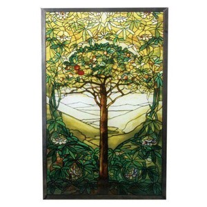 25cmステンドグラスティファニー-ツリーオブライフ『生命の木』アートグラス工芸装飾コレクション輸入品