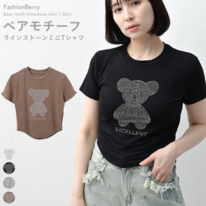 T-shirt Crew Neck T-Shirt Rhinestone Short-Sleeve 【2024NEW】