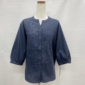 Button Shirt/Blouse Pintucked Pullover Tops 2024 Spring/Summer