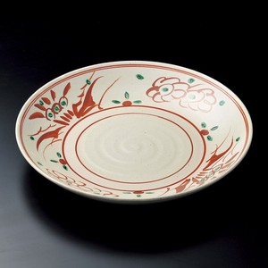 赤絵大皿 (土物)美濃焼 日本製
