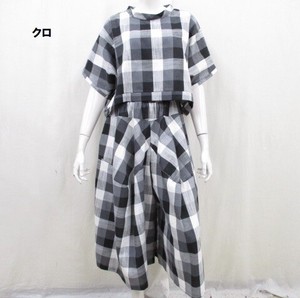 【夏物新商品】綿チェック柄デザインパンツスーツ