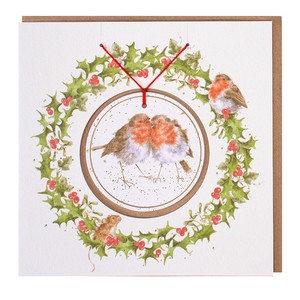 レンデール・デザイン　グリーティングカード　クリスマス　鳥　ロビン　　オーナメント　英国製