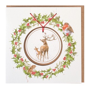 レンデール・デザイン　グリーティングカード　クリスマス　鹿　オーナメント　英国製