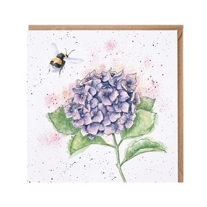 レンデール・デザイン　グリーティングカード　英国製　植物　アジサイ　虫　蜂　マルハナバチ　ミツバチ