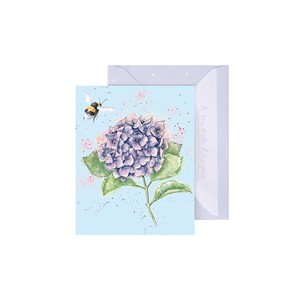レンデール・デザイン　グリーティングカード　ミニカード　メッセージ　英国製　ミツバチ　アジサイ