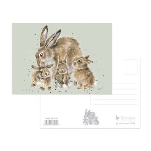 レンデール・デザイン ポストカード　動物　英国製　ウサギ　子ウサギ　親子