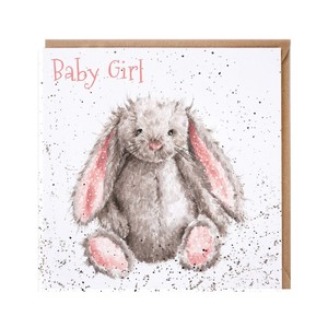 レンデール・デザイン　出産祝いカード　テディ　ぬいぐるみ　ウサギ　女の子　英国製