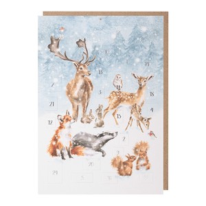 レンデール・デザイン　アドベントカレンダー　クリスマス　A4　森の動物　英国製
