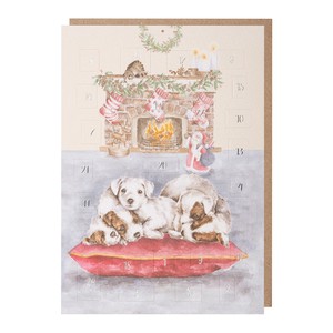 レンデール・デザイン　アドベントカレンダー　クリスマス　A4　犬　子犬　英国製