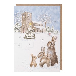 レンデール・デザイン　アドベントカレンダー　クリスマス　A4　ウサギ　親子　英国製