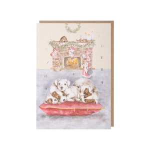 レンデール・デザイン　アドベントカレンダー　クリスマス　A5　犬　子犬　英国製