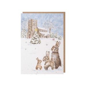 レンデール・デザイン　アドベントカレンダー　クリスマス　A5　ウサギ　親子　英国製