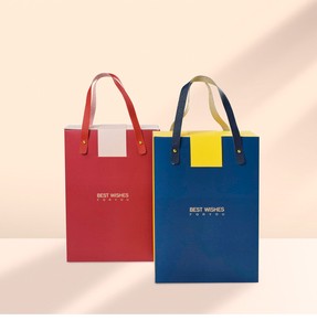 Square-cornered Paper Bag Red Navy 2-colors