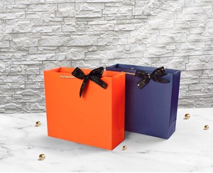 Square-cornered Paper Bag Navy Orange 2-colors