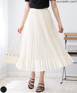 Skirt Reversible Hem switching Satin Long Skirt