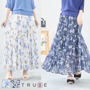 Skirt Long Skirt Floral Pattern L Tiered 【2024NEW】