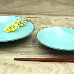 KARU　2形状　ブルー　【取皿 大皿 皿 軽量 日本製 美濃焼 オリジナル 夏 海】