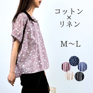 Button Shirt/Blouse Pullover Cotton Linen Tops Ladies'