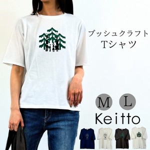 ブッシュクラフトTシャツ 半袖 カットソー レディース プルオーバー 綿100％ Keitto ケイット np-kdcy4297