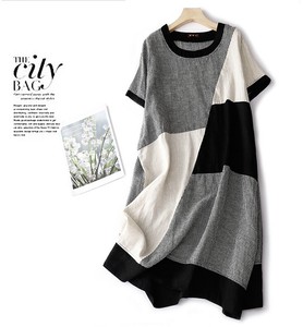 Casual Dress Color Palette Plain Color Check L One-piece Dress 2024 Spring/Summer