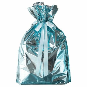 袋 アルミ蒸着リボン付バッグ-XL ブルー(10枚) ヘッズ
