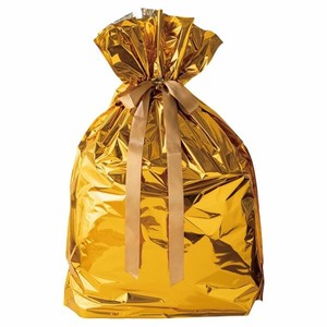 袋 アルミ蒸着リボン付バッグ-XL ゴールド(10枚) ヘッズ