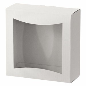 ギフト箱 シンプルクオリティ窓付ギフトボックス ホワイト-2(10枚) ヘッズ
