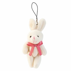 贈答用飾り ラブリーストラップ付マスコット-10 ホワイトウサギ(10個) ヘッズ