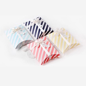 Square-cornered Paper Bag Navy Pink Stripe 5-colors