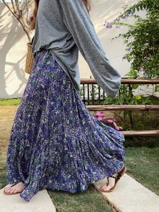花柄スカート 新しいスタイル ハイウエスト エレガント ロングスカート ゆったり 痩身 A ライン スカート
