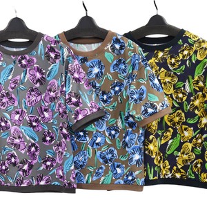 T-shirt Pullover Floral Pattern Made in Japan