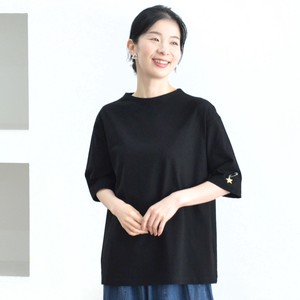T-shirt Star Pattern Cut-and-sew 5/10 length Made in Japan