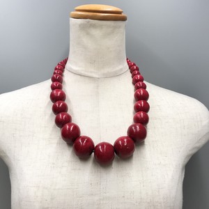 Wooden Chain Red Necklace Colorful