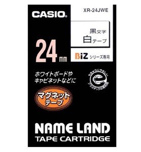 CASIO カシオ マグネットテープ24mm幅 (白地/黒文字) XR-24JWE