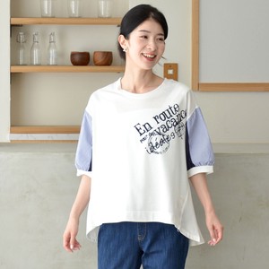 T-shirt Switching Cut-and-sew 5/10 length