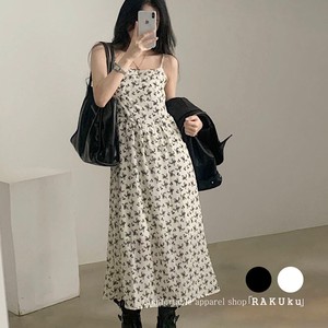 24NEW デイジーフラワーキャミソールロングワンピース 韓国ファッション