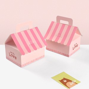 Square-cornered Paper Bag Pink Stripe