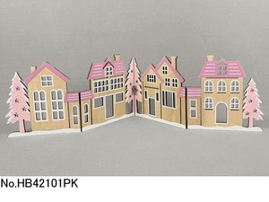 【予約販売：新商品】【2024年クリスマス】ウッドハウス デコレーションスタンド ピンク