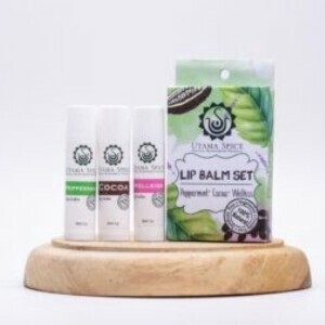 リップバームセット【ウタマスパイス】(ココア、ペパーミント&ウェルキス) プレゼント 天然 バレンタイン