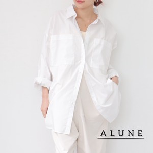 Button Shirt/Blouse Oversized Long Sleeves Pocket Tops Ladies'