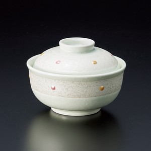 細雪二色水玉蓋物(有田焼)　　日本製 陶器
