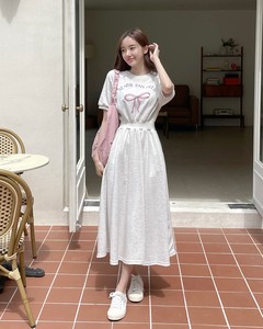 Casual Dress Printed One-piece Dress Short-Sleeve
