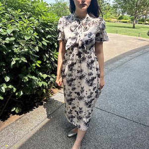 Casual Dress Floral Pattern One-piece Dress Short-Sleeve 2024 NEW