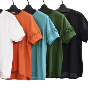 T-shirt Pullover Sleeve Shirring Made in Japan