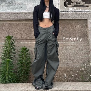 韓国ファッション スラックス カーゴパンツ レディース「2024新作」