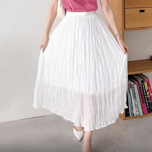 【スカート】しわ　Aライン　ルーズフィット　シンプル　ロング　スカート　Wrinkle skirt