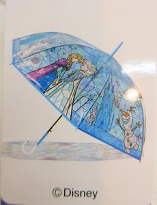 2024春夏新作）雨傘・長傘-ジュニア　アナと雪の女王柄ステンドグラスジャンプ傘