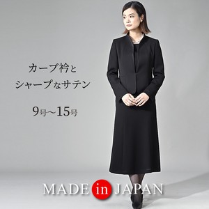 Dress Suit Satin black Formal One-piece Dress Made in Japan